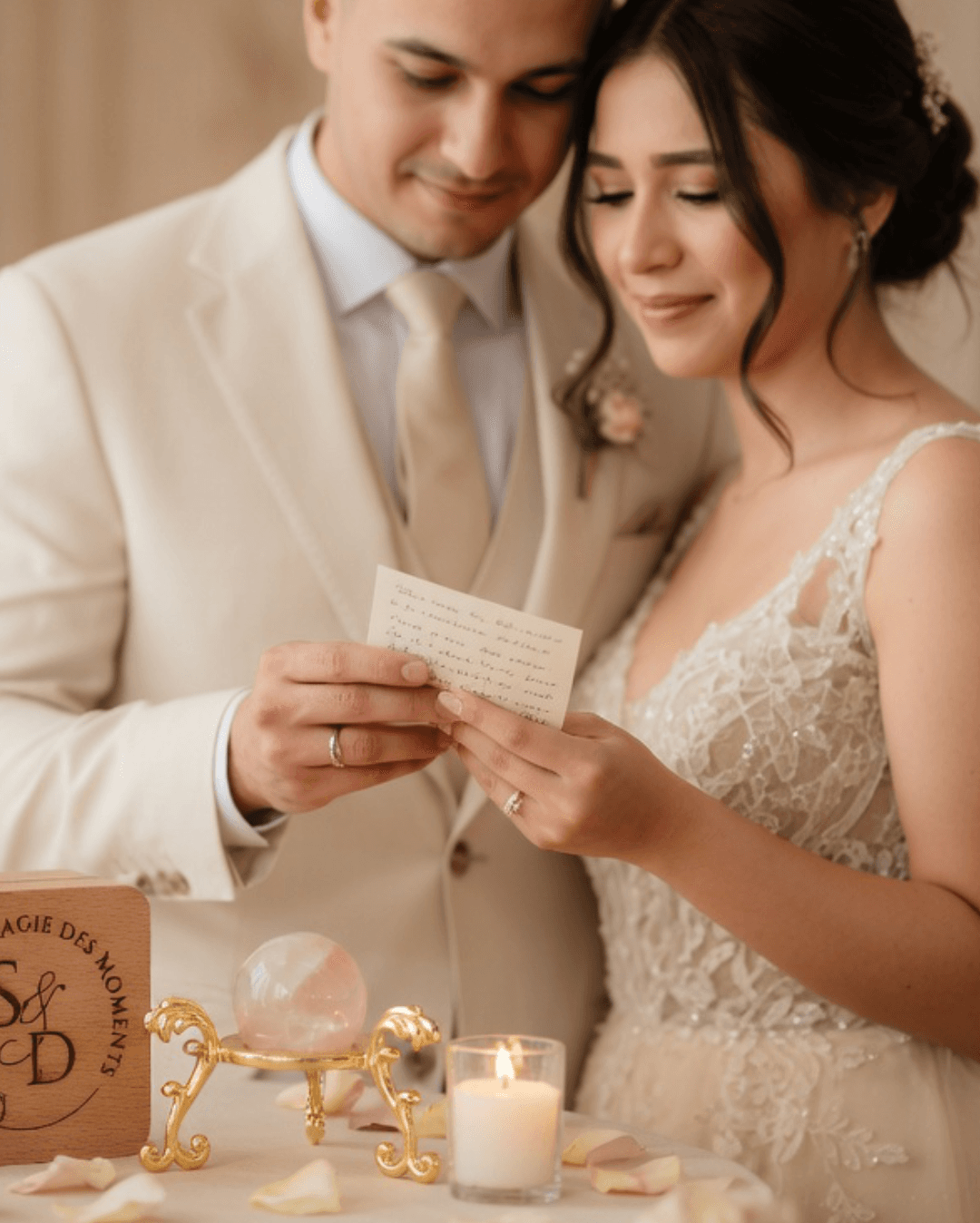 Brautpaar bei der Herzmoment Zeremonie mit der Magie der Momente Box