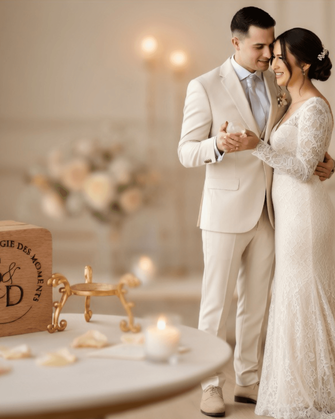 Brautpaar in einem innigen Moment während der Zeremonie